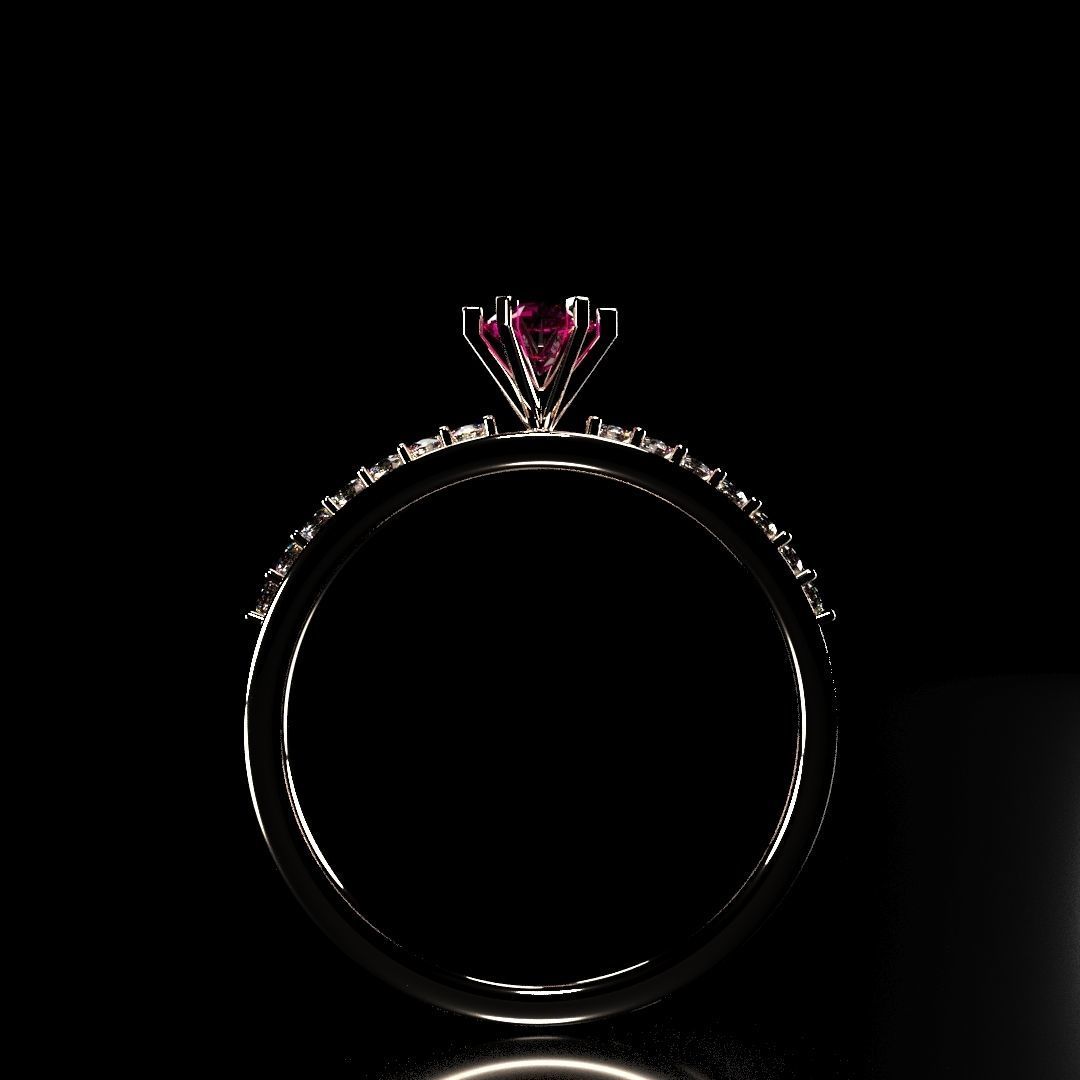 3D gold Diamond Ring for Wedding and Engagement  3D model_3