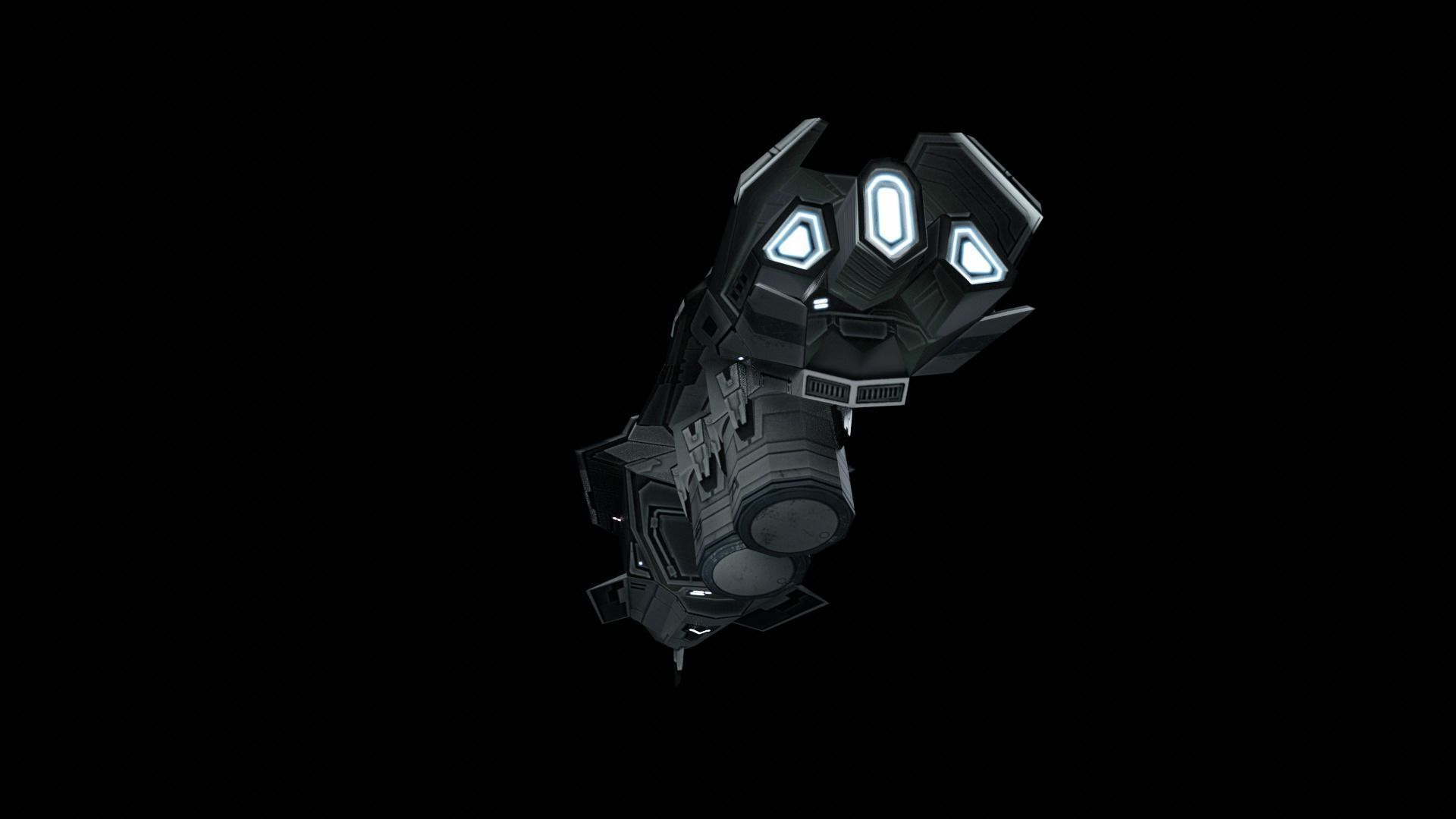 Asteroid Miner Game Asset 3D model_5
