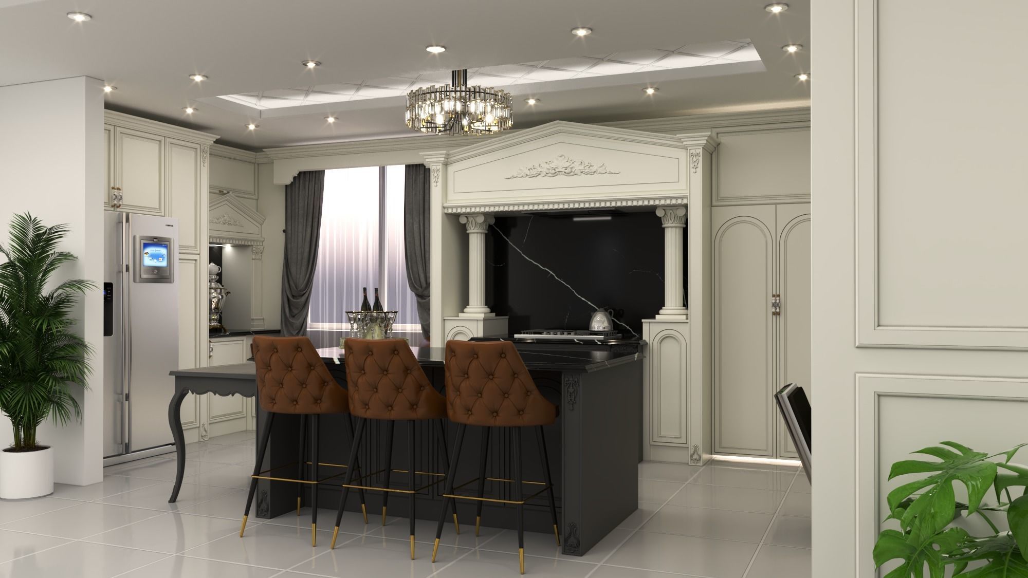 classic kitchen 3D model_1