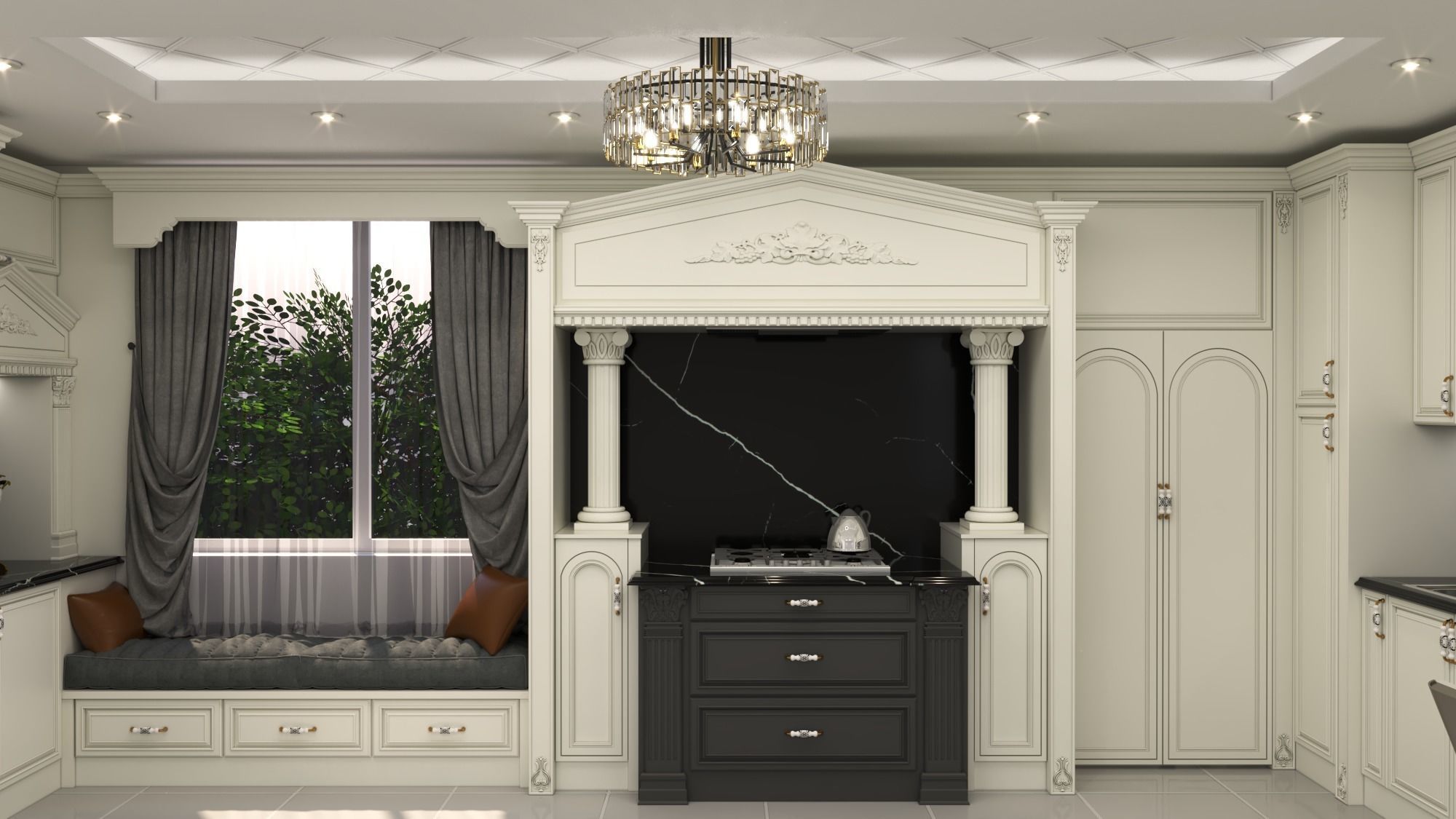 classic kitchen 3D model_4