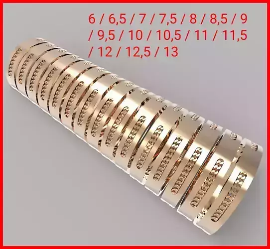 Ring Cuban Links 4mm With 3 Hole All Sizes 3D print model