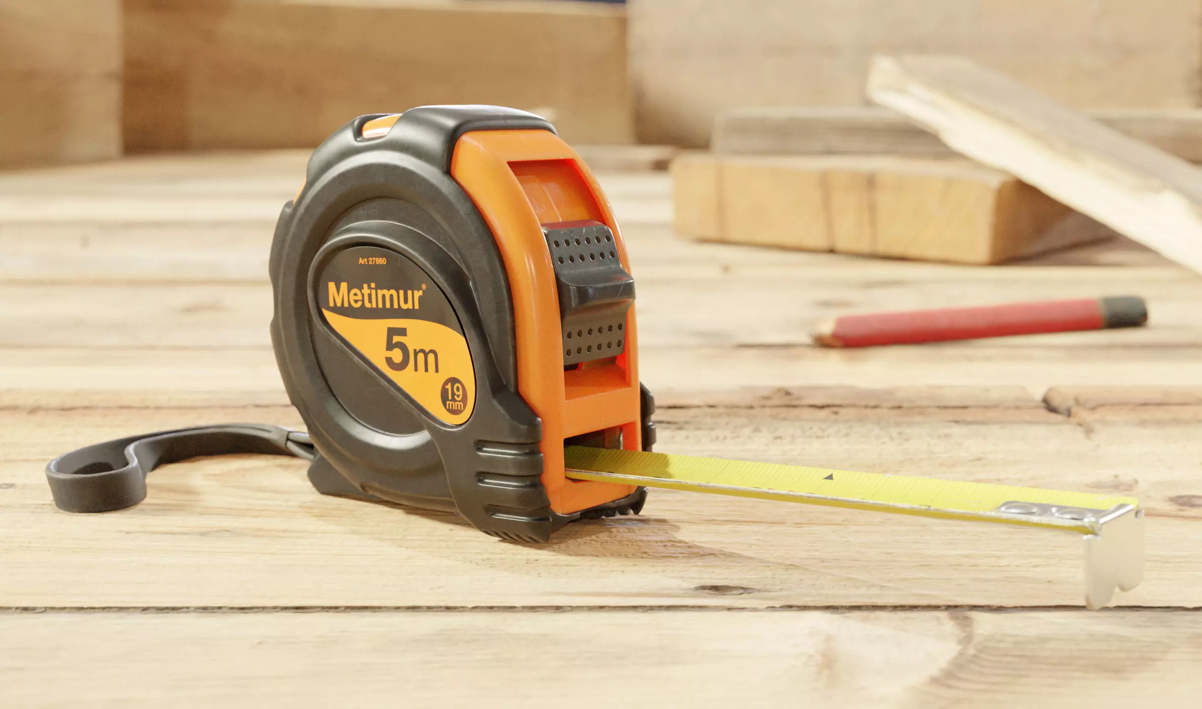 Metal retractable measuring tape 3D model_0