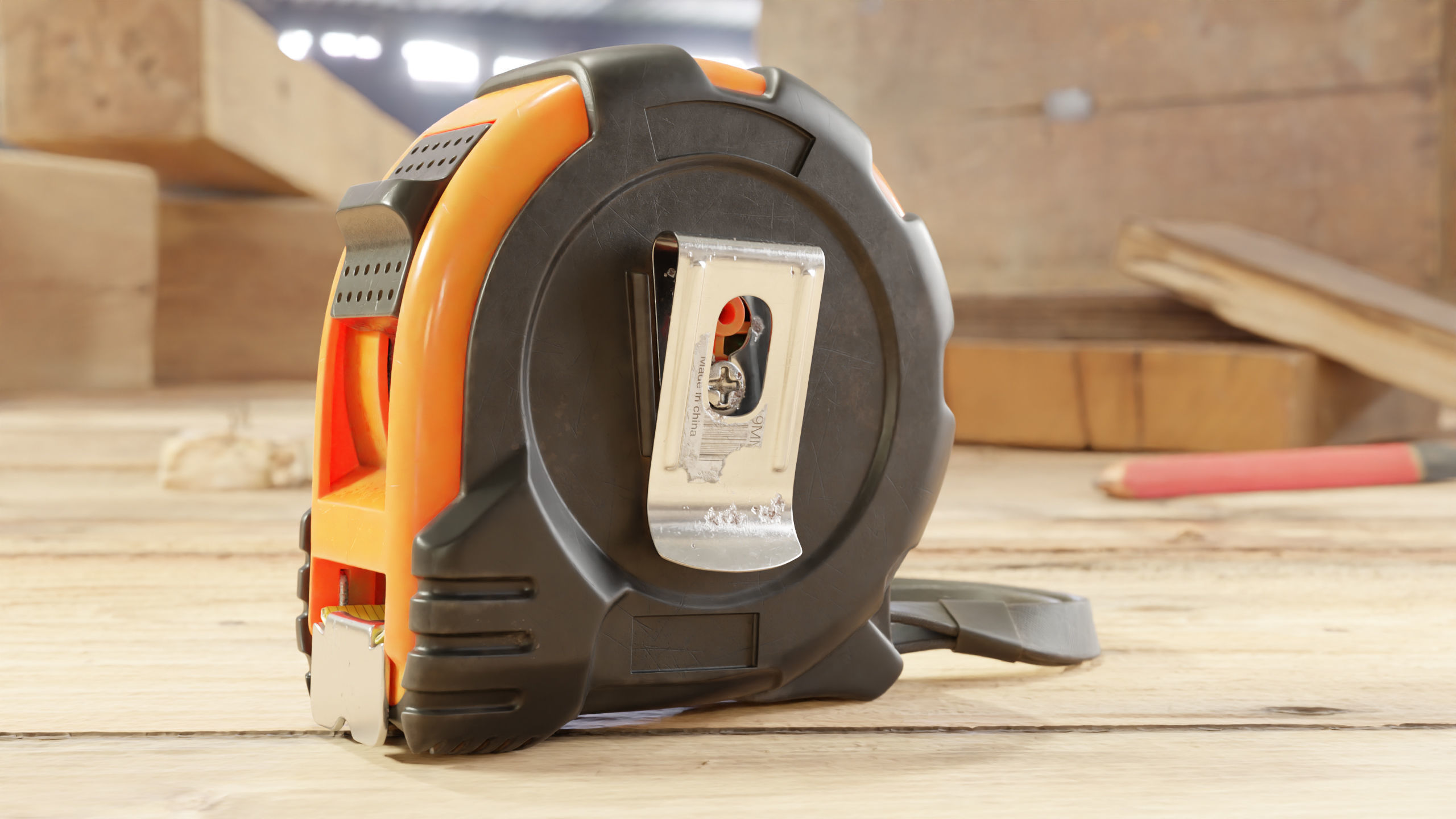 Metal retractable measuring tape 3D model_4