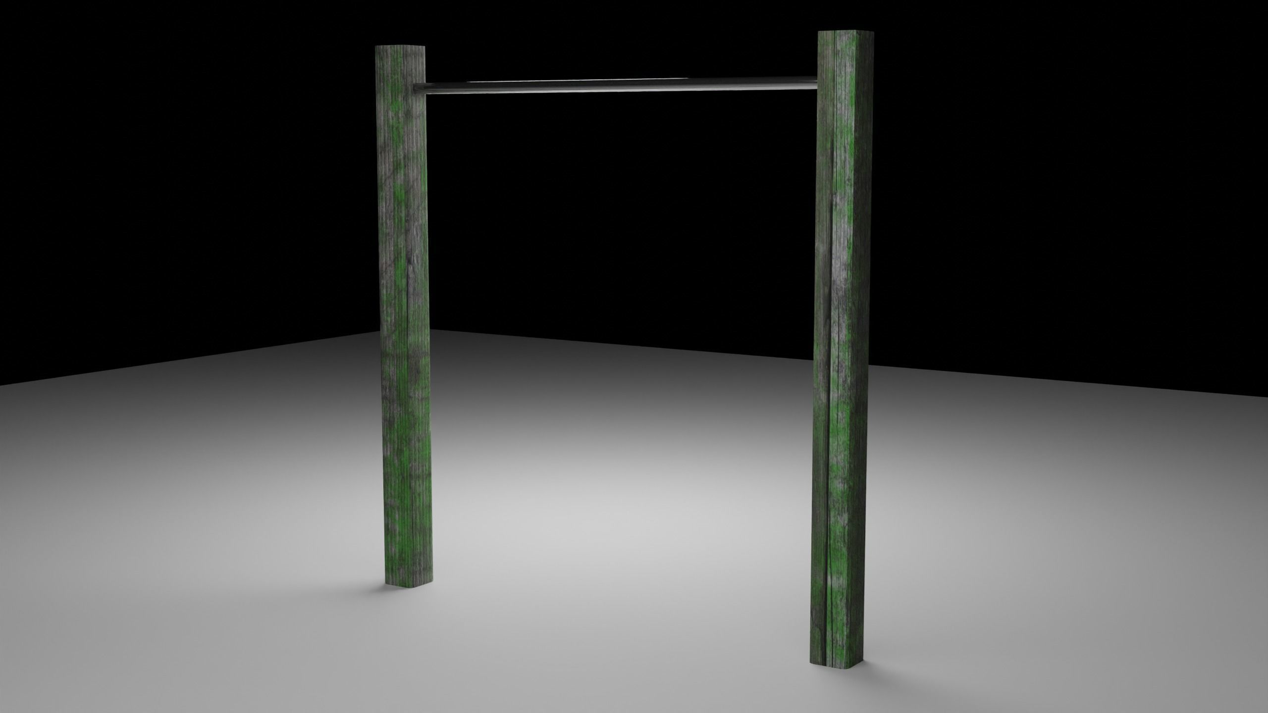 Abandoned Pull-Ups Bar Low-poly 3D model_1