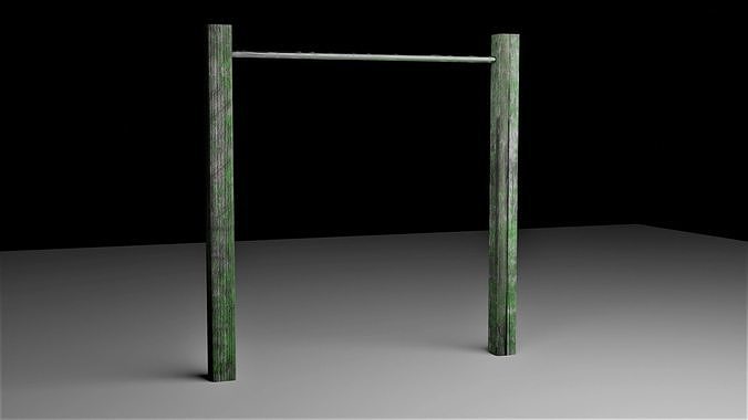 Abandoned Pull-Ups Bar Low-poly 3D model