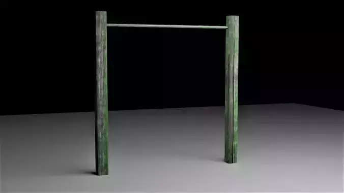 Abandoned Pull-Ups Bar Low-poly 3D model