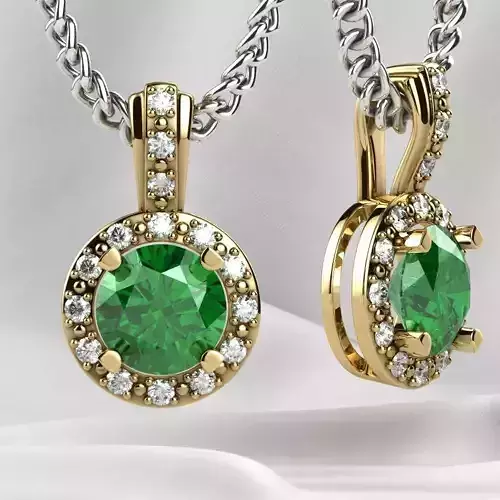 5mm Emerald Gold Pendant 3D print model