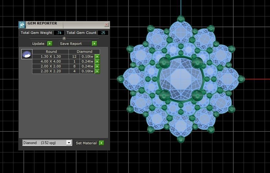  diamond earrings 3D print model_1