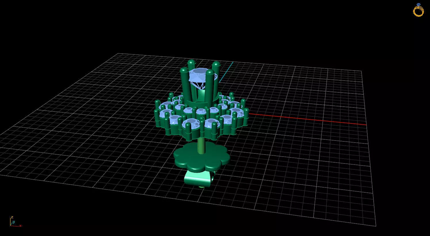  diamond earrings 3D print model_0