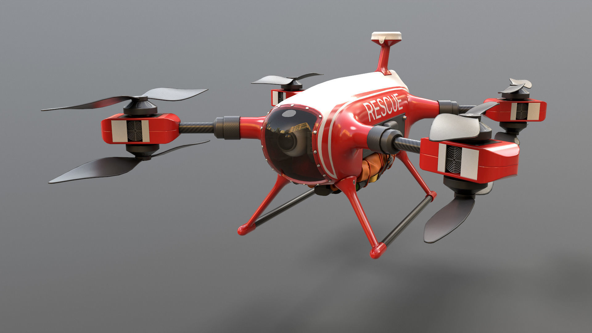 Lifeguard Drone Low-poly 3D model_3