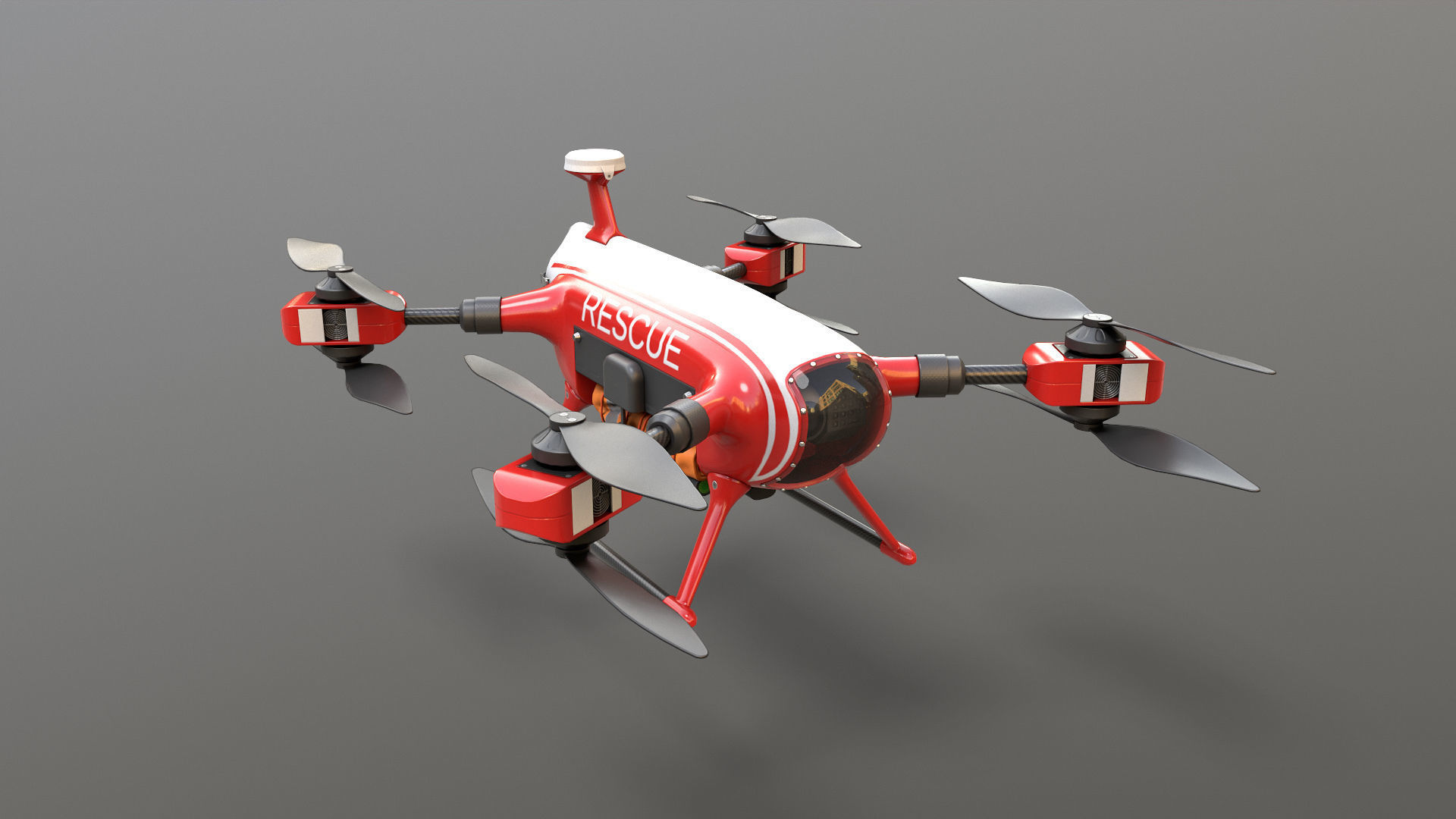 Lifeguard Drone Low-poly 3D model_9