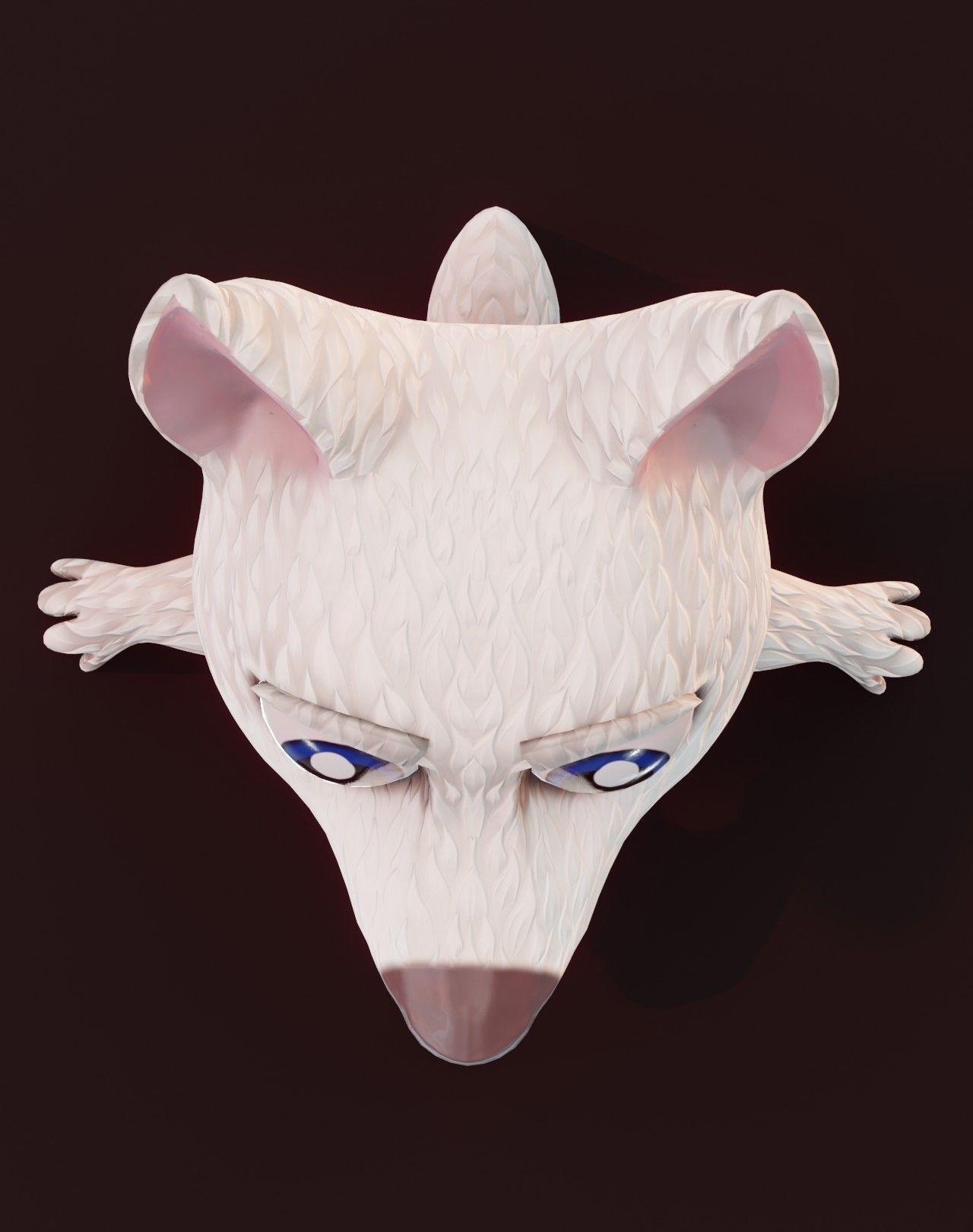 Cartoon White Wolf Rigged 3D Model Low-poly 3D model_12