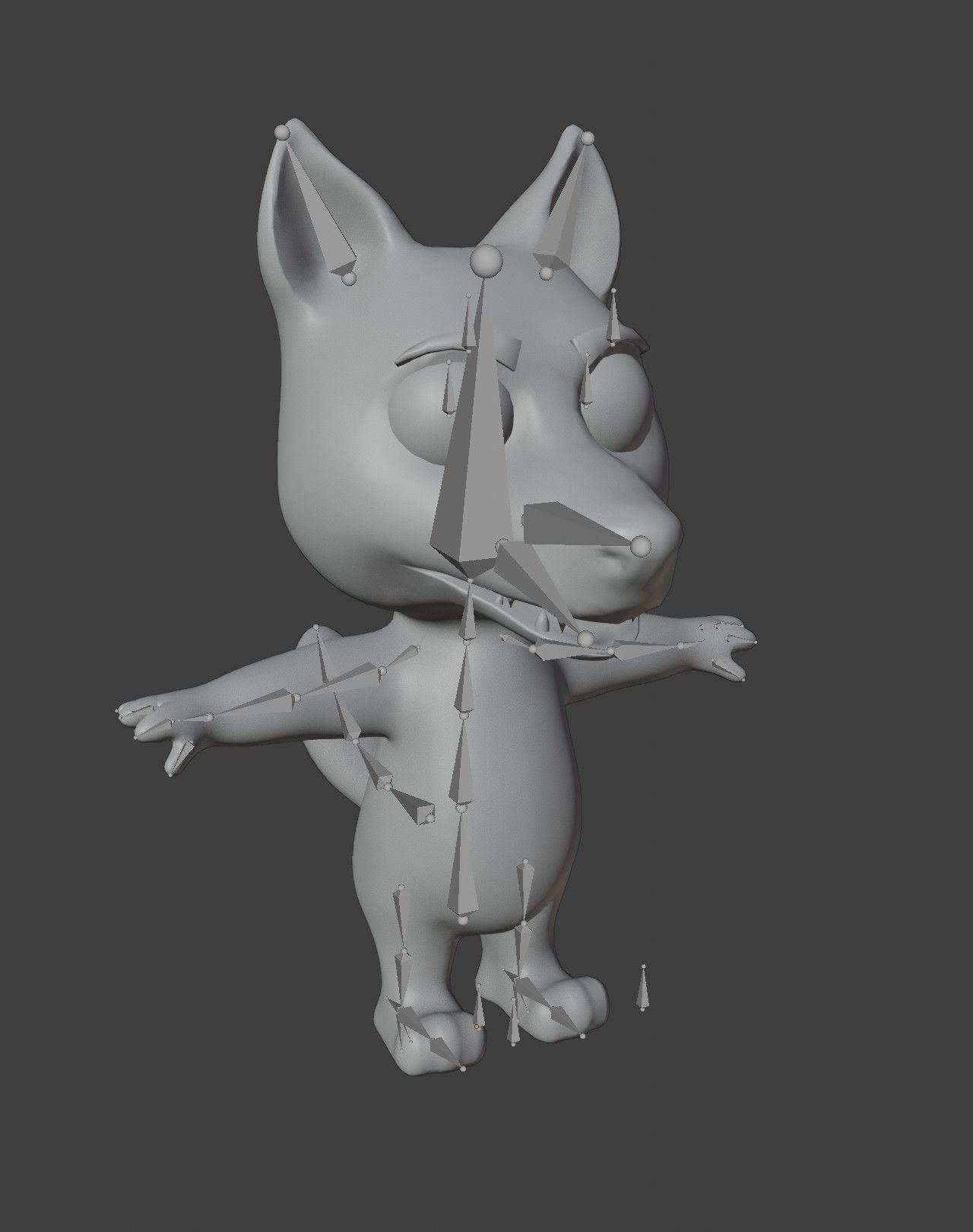 Cartoon White Wolf Rigged 3D Model Low-poly 3D model_4