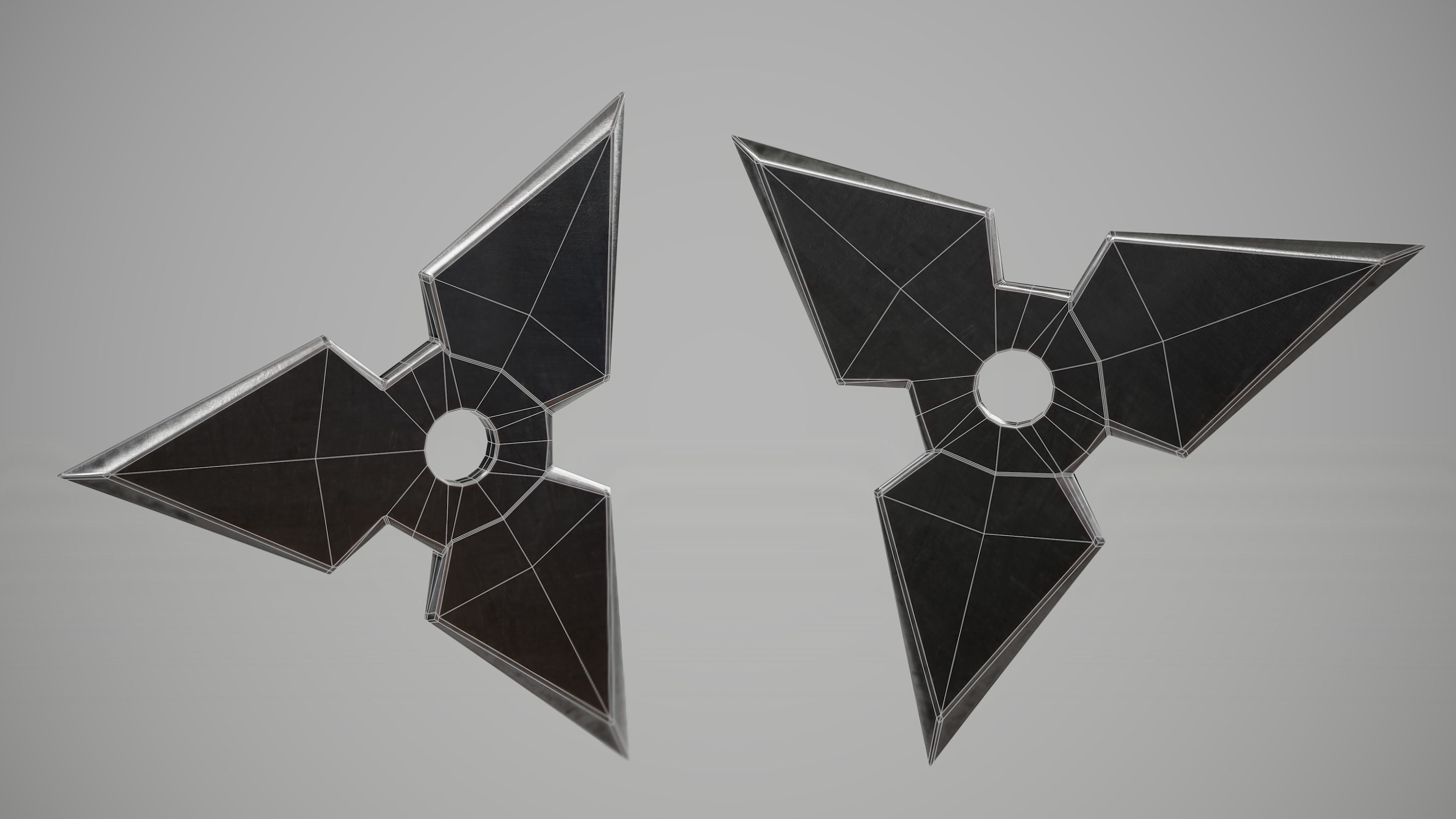 Shuriken Ninja Stars Pack Low-poly 3D model_12