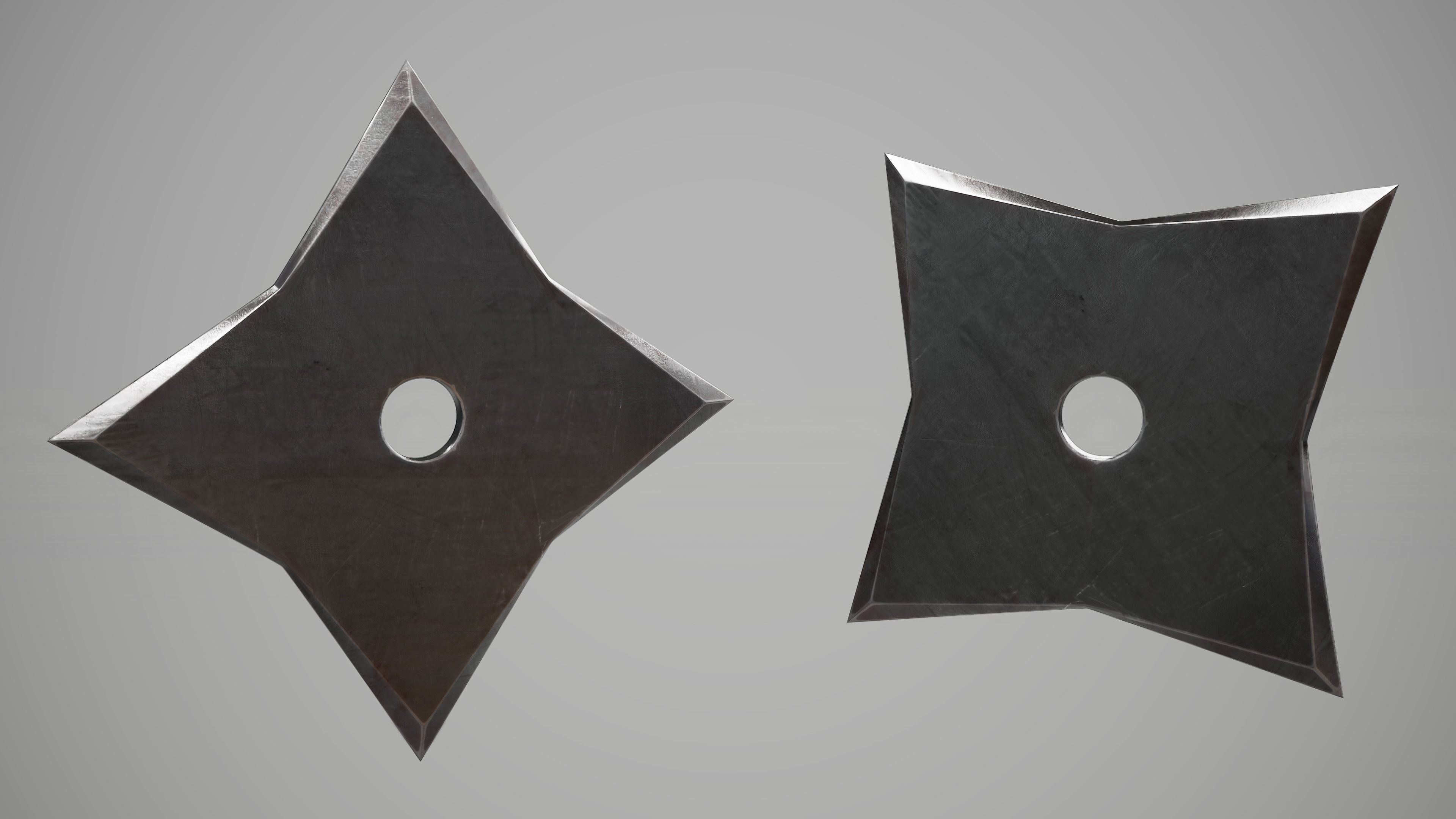 Shuriken Ninja Stars Pack Low-poly 3D model_9
