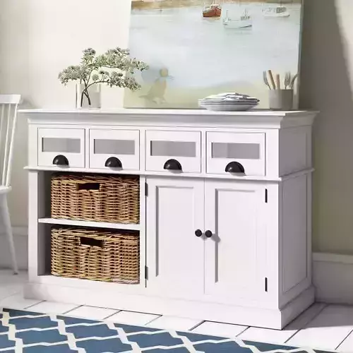 Gerold Wide Drawer Mahogany Sideboard Buffet Console Table 3D model