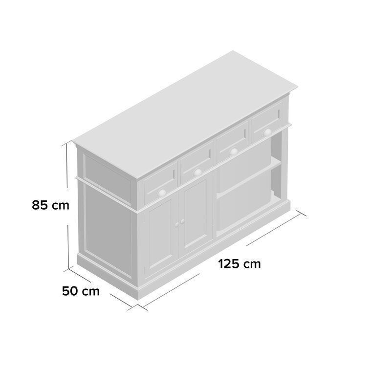 Gerold Wide Drawer Mahogany Sideboard Buffet Console Table 3D model_1