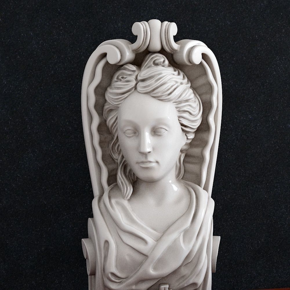 Statue of a woman Caryatid 3D print model_1