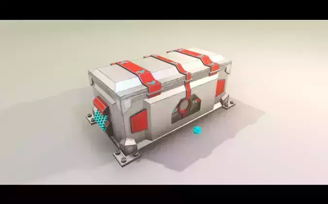 Sci-Fi animated chest Low-poly 3D model