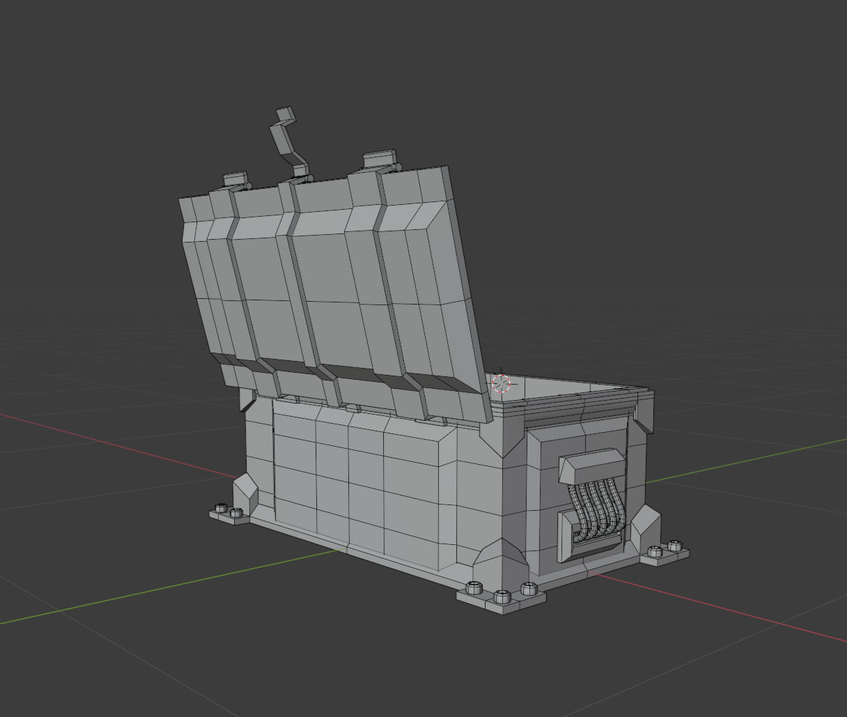 Sci-Fi animated chest Low-poly 3D model_3