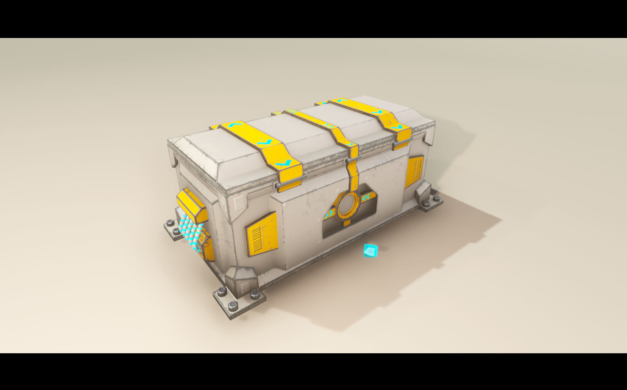 Sci-Fi animated chest Low-poly 3D model_7