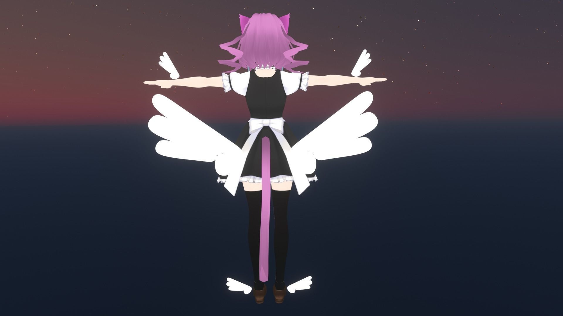 cute anime girl character - Ayame Low-poly 3D model_6