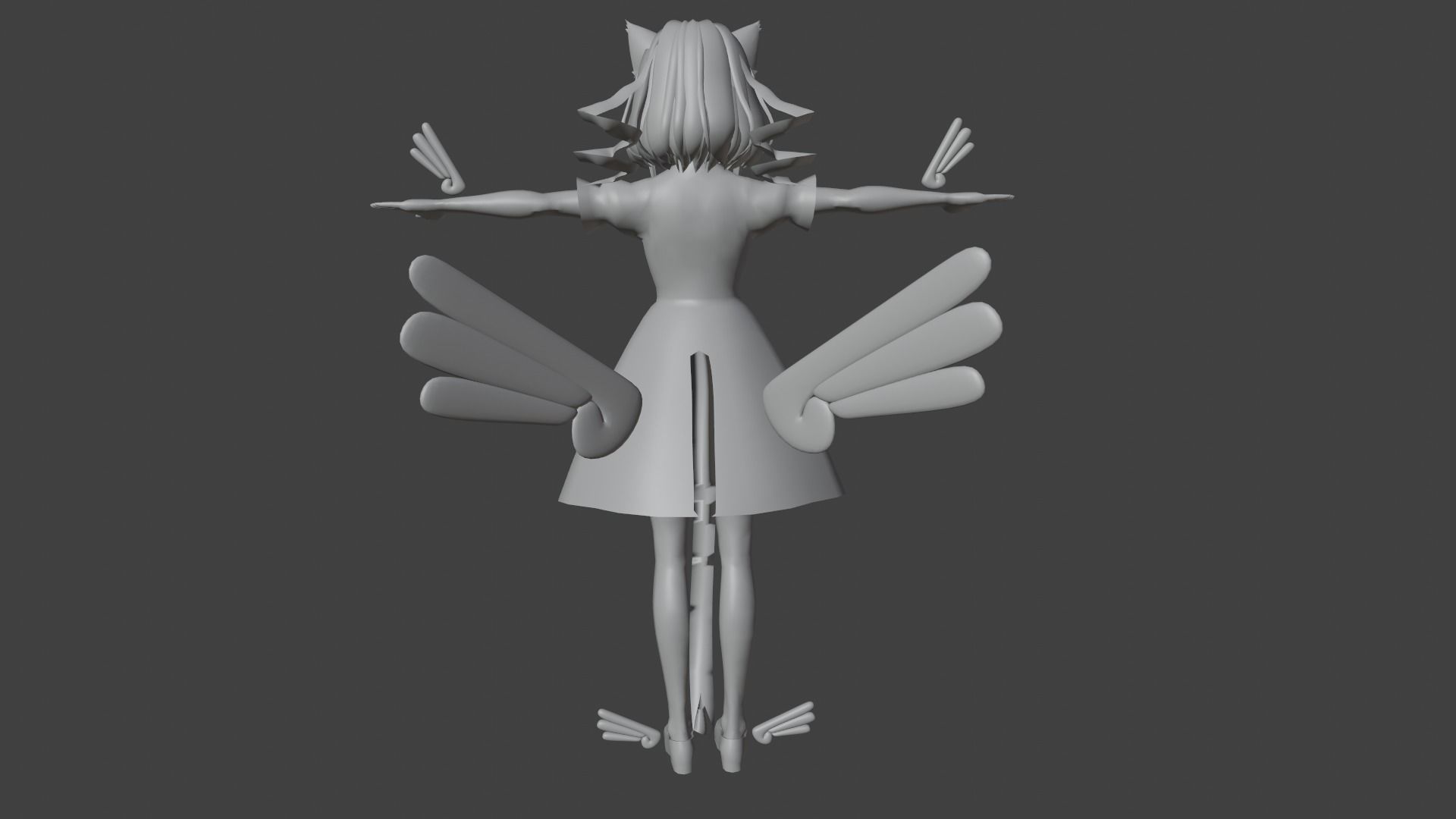 cute anime girl character - Ayame Low-poly 3D model_11