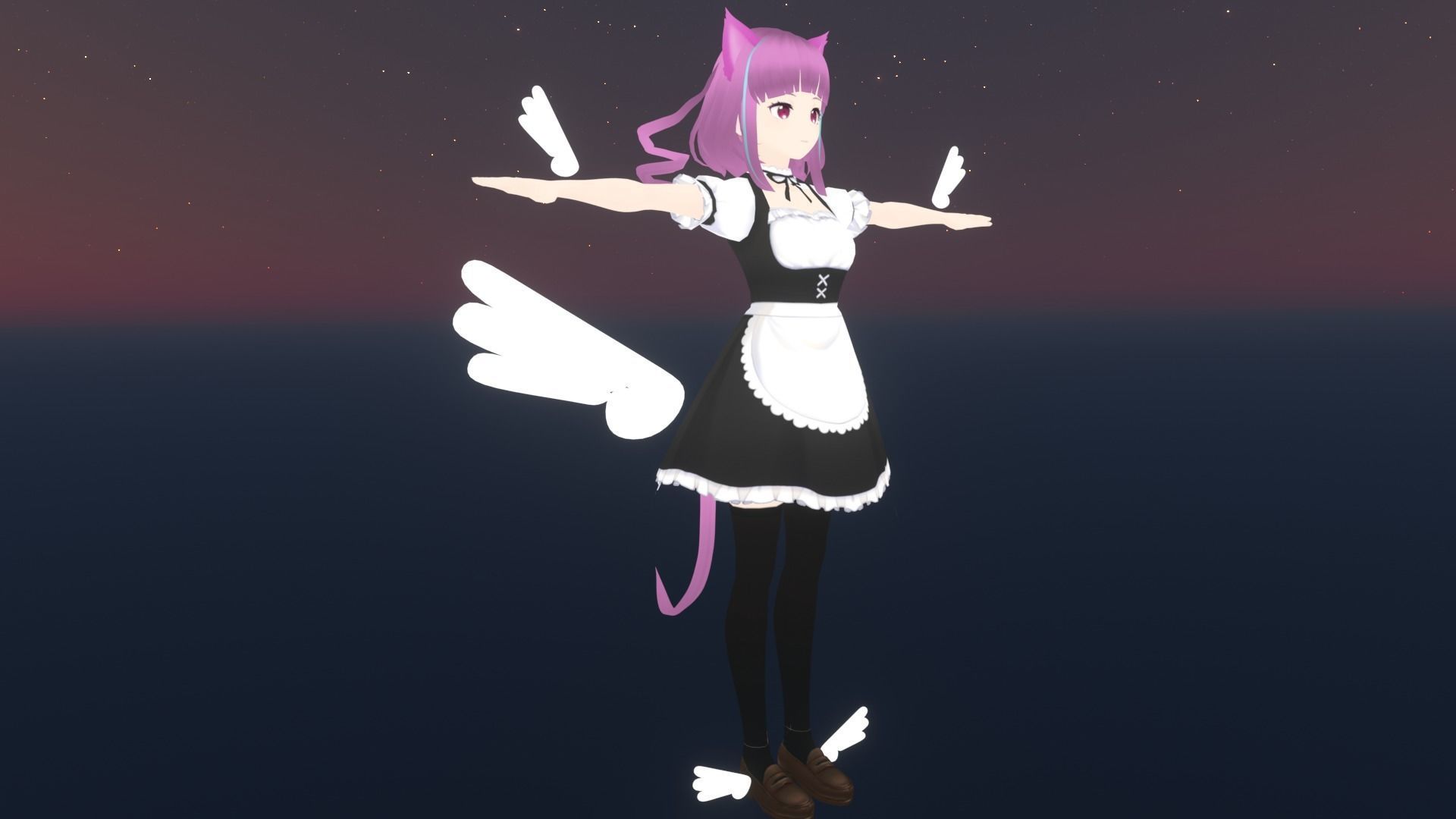 cute anime girl character - Ayame Low-poly 3D model_3