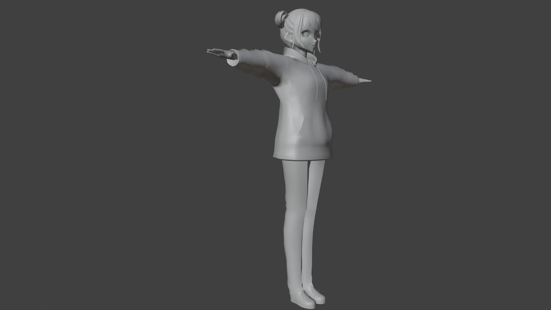 cute anime girl character - Ayano Low-poly 3D model_8