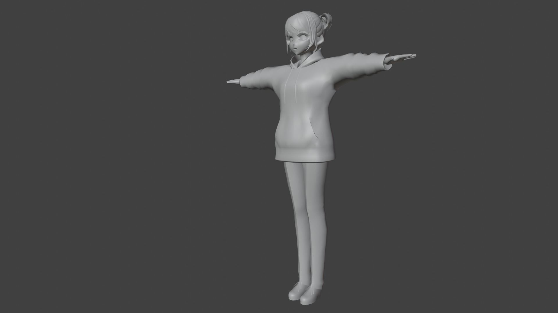 cute anime girl character - Ayano Low-poly 3D model_9