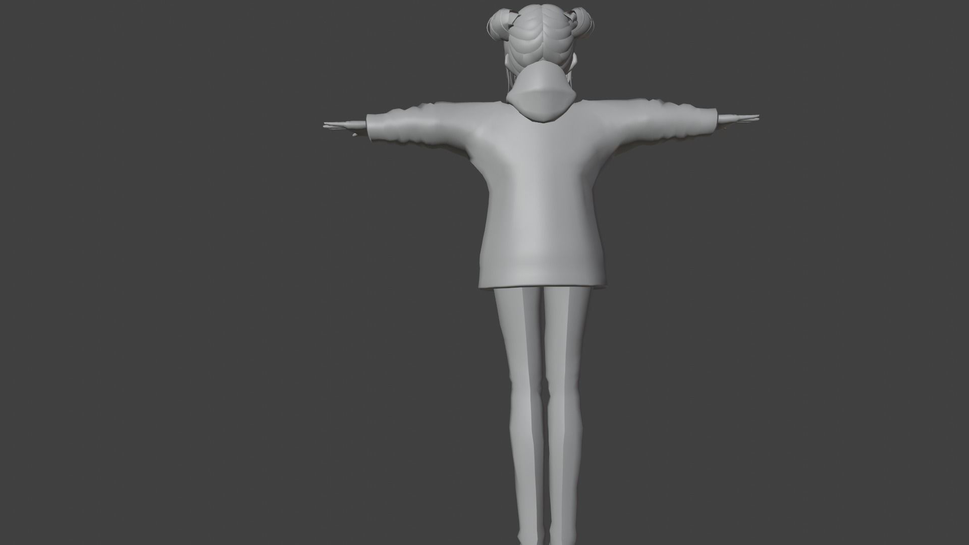 cute anime girl character - Ayano Low-poly 3D model_10