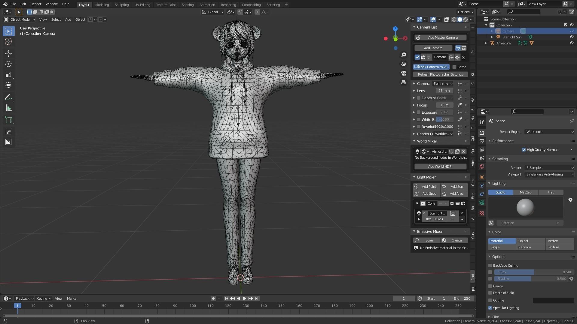 cute anime girl character - Ayano Low-poly 3D model_12