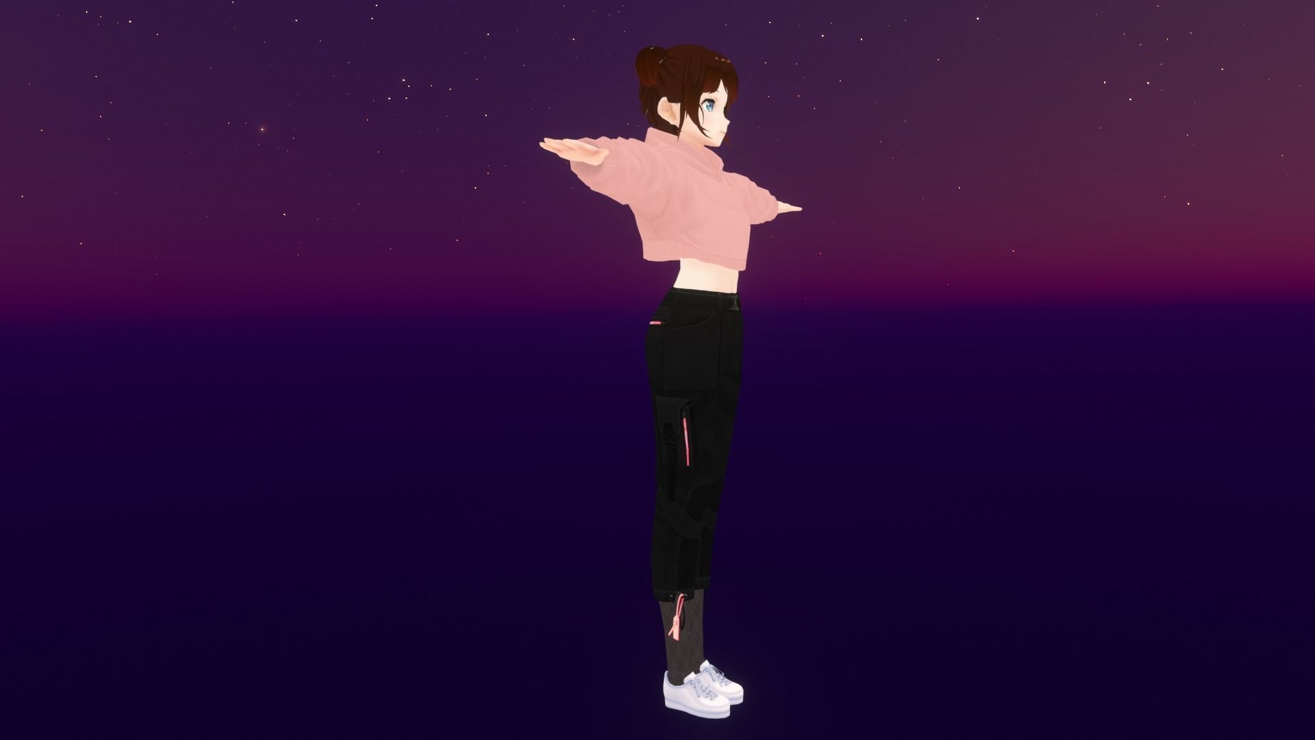 cute anime girl character - Ayano Low-poly 3D model_4