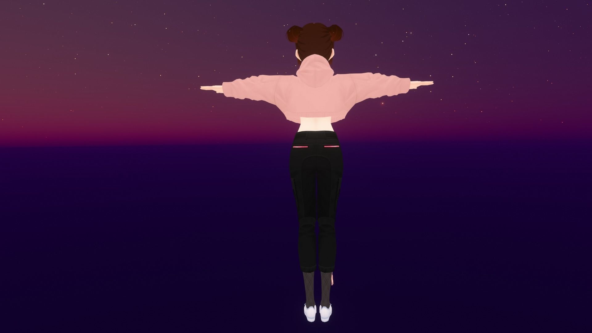 cute anime girl character - Ayano Low-poly 3D model_6