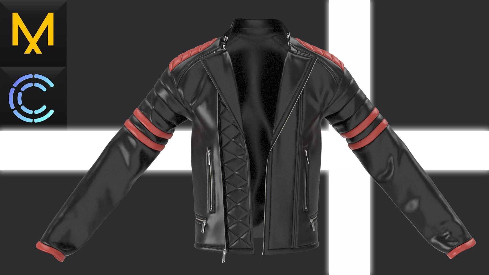 Motorcycle Jacket OBJ mtl FBX 3D model_3