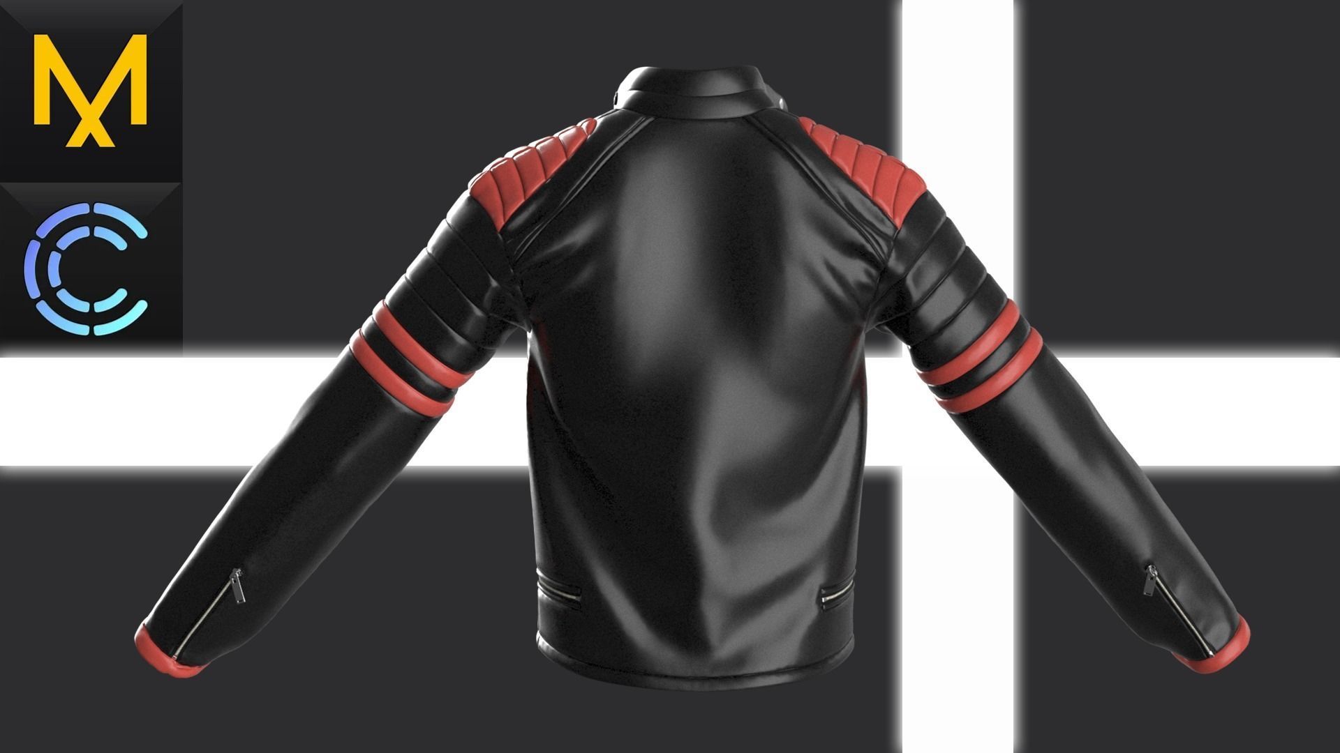 Motorcycle Jacket OBJ mtl FBX 3D model_5