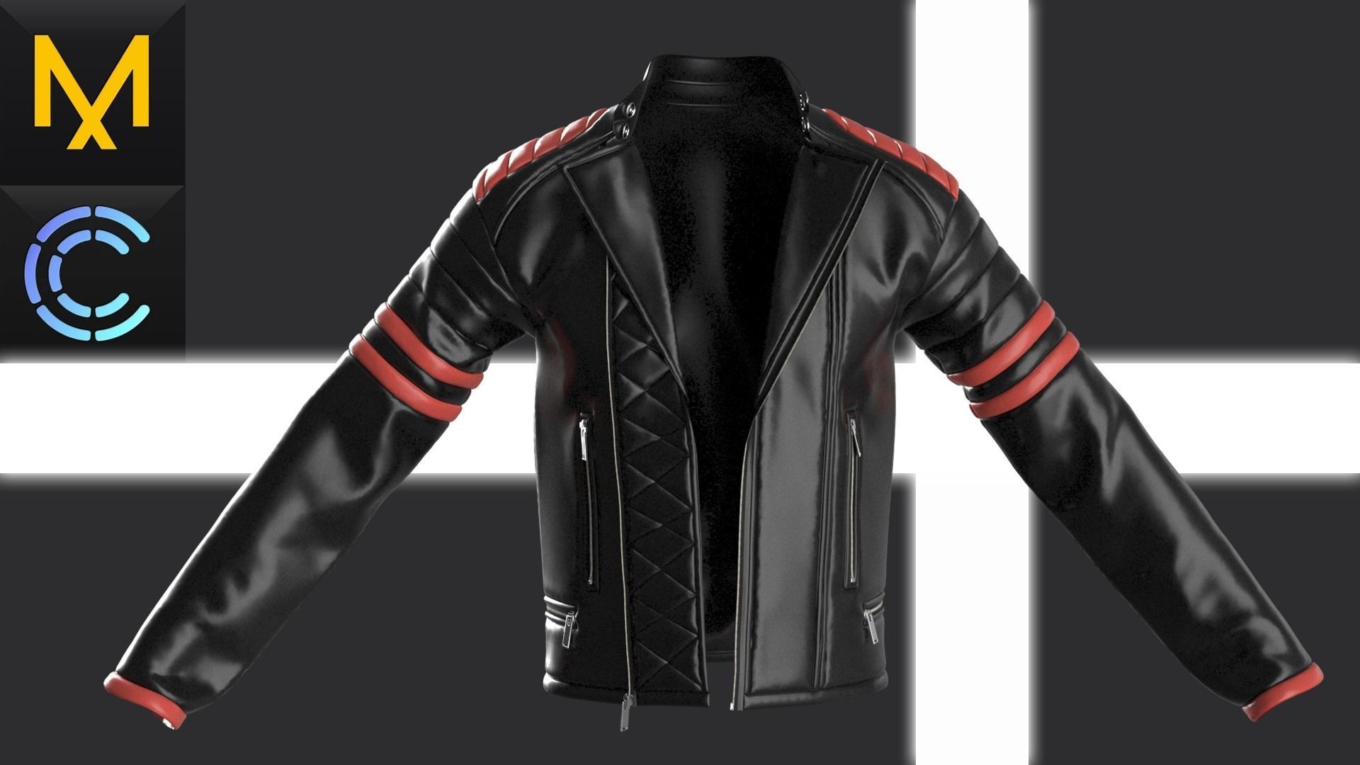 Motorcycle Jacket OBJ mtl FBX 3D model_4
