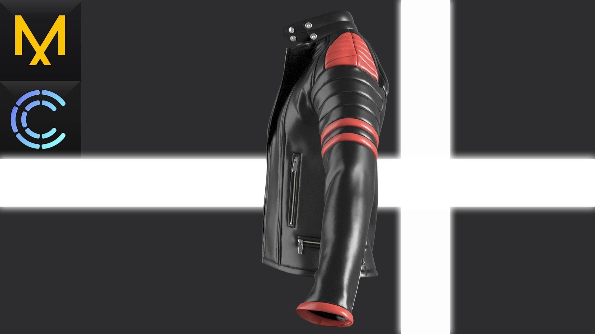 Motorcycle Jacket OBJ mtl FBX 3D model_2