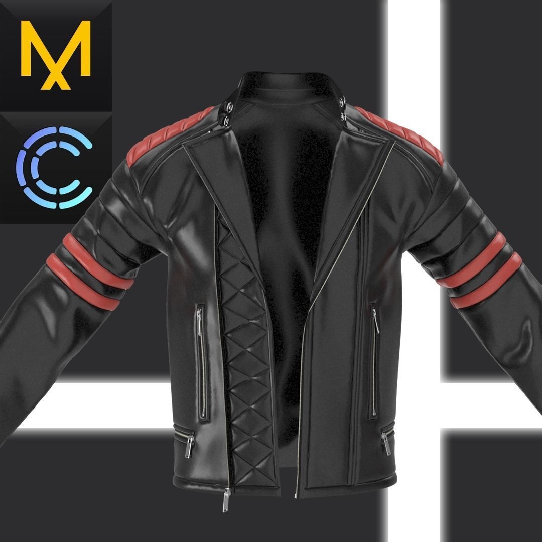 Motorcycle Jacket OBJ mtl FBX 3D model_1