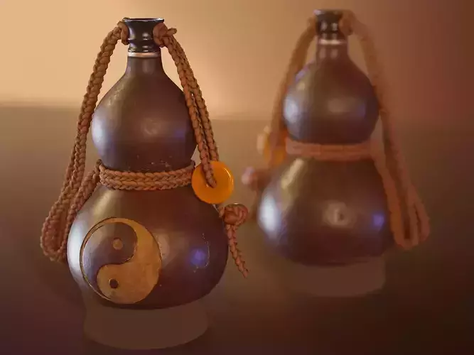 Flask Hyotan  Sake Gourd 