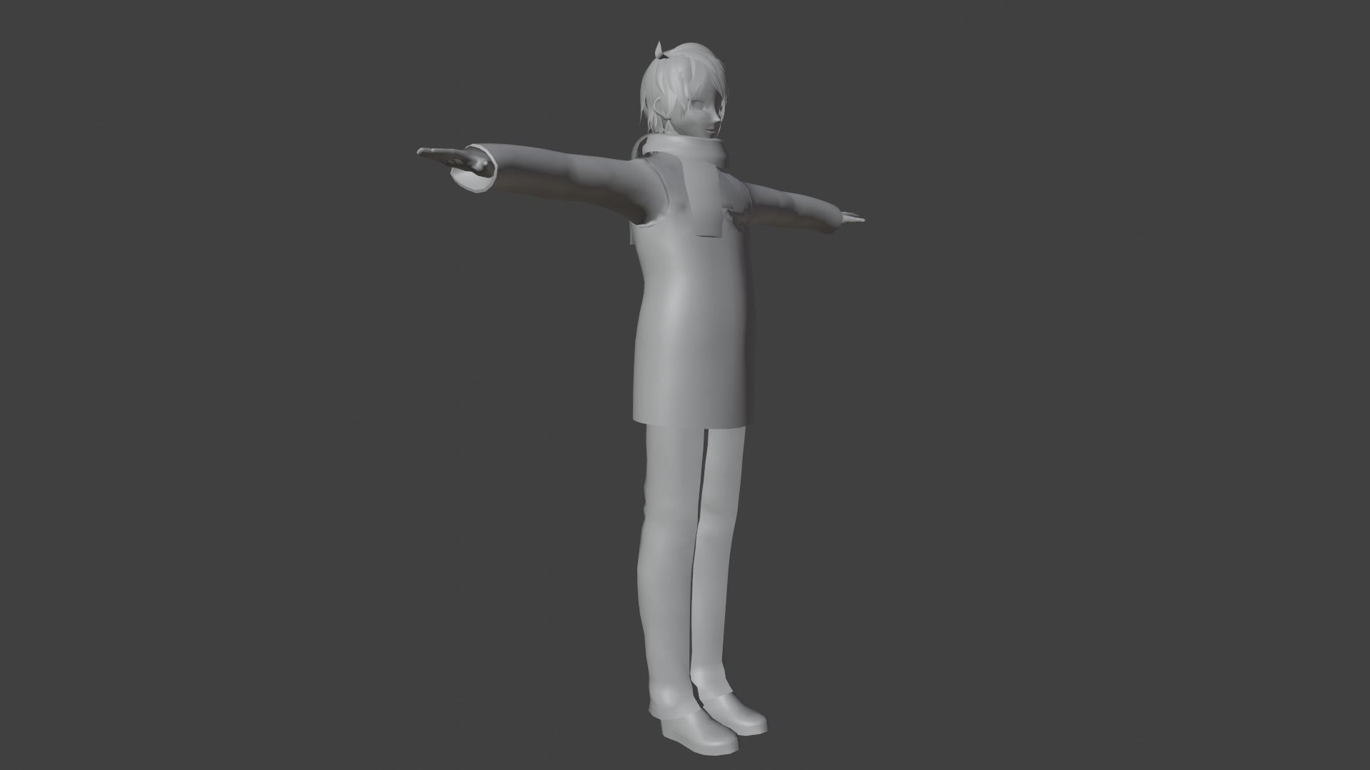 cute anime boy character - Daichi Low-poly 3D model_8