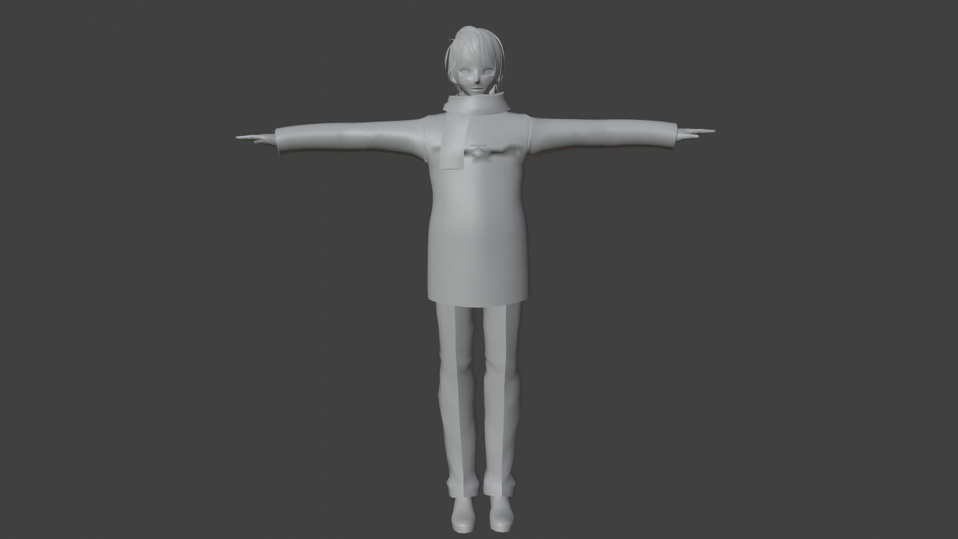 cute anime boy character - Daichi Low-poly 3D model_7