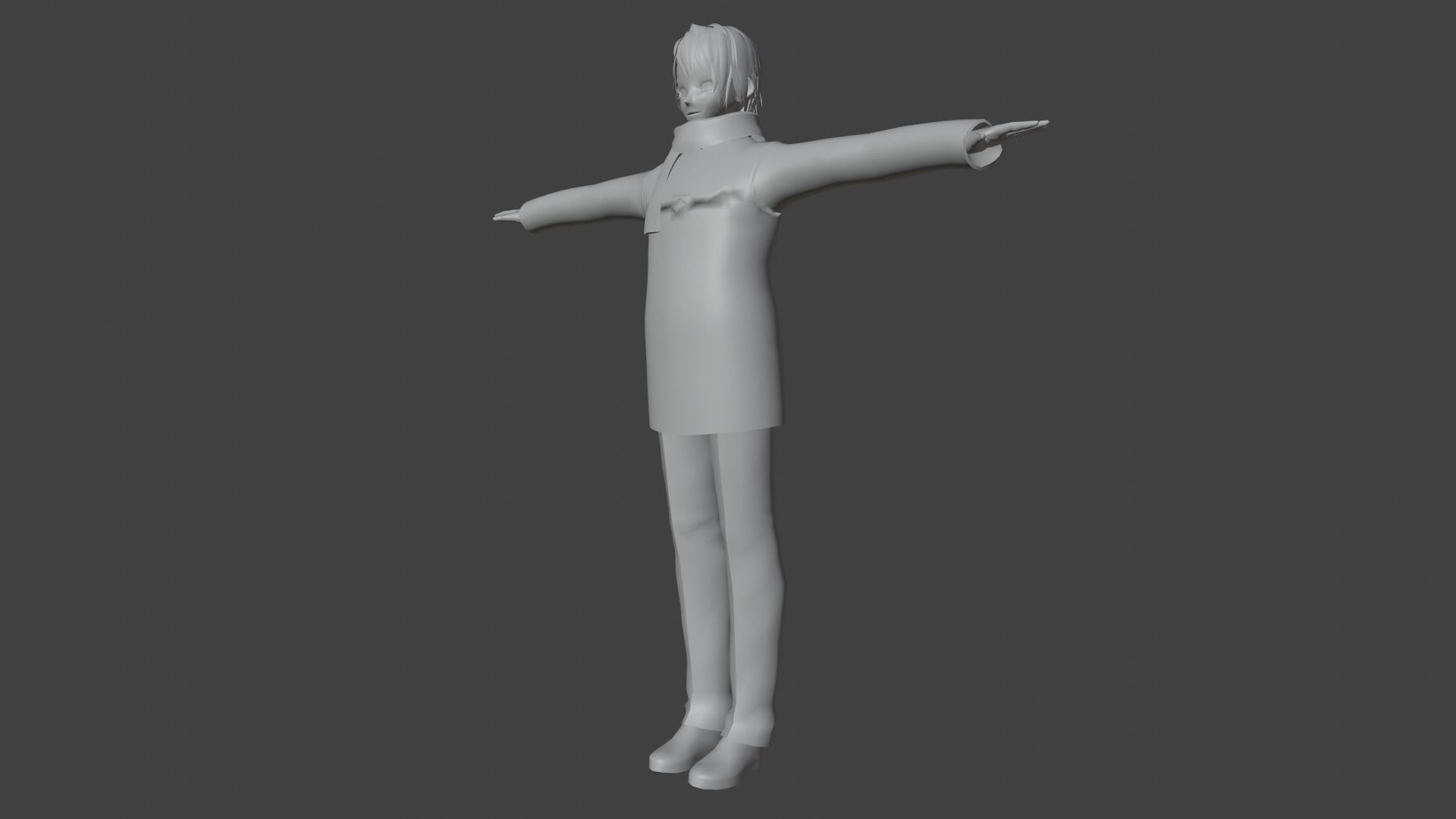 cute anime boy character - Daichi Low-poly 3D model_9