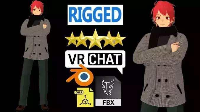 cute anime boy character - Daichi Low-poly 3D model cute anime boy character - Daichi Low-poly 3D model