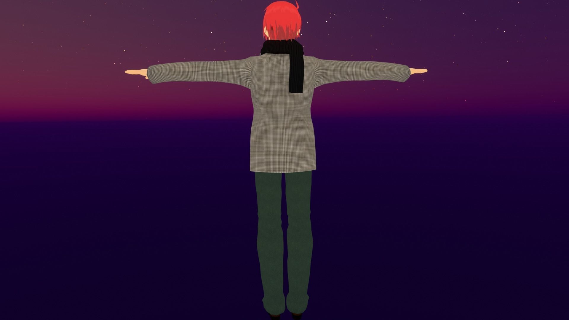 cute anime boy character - Daichi Low-poly 3D model_6