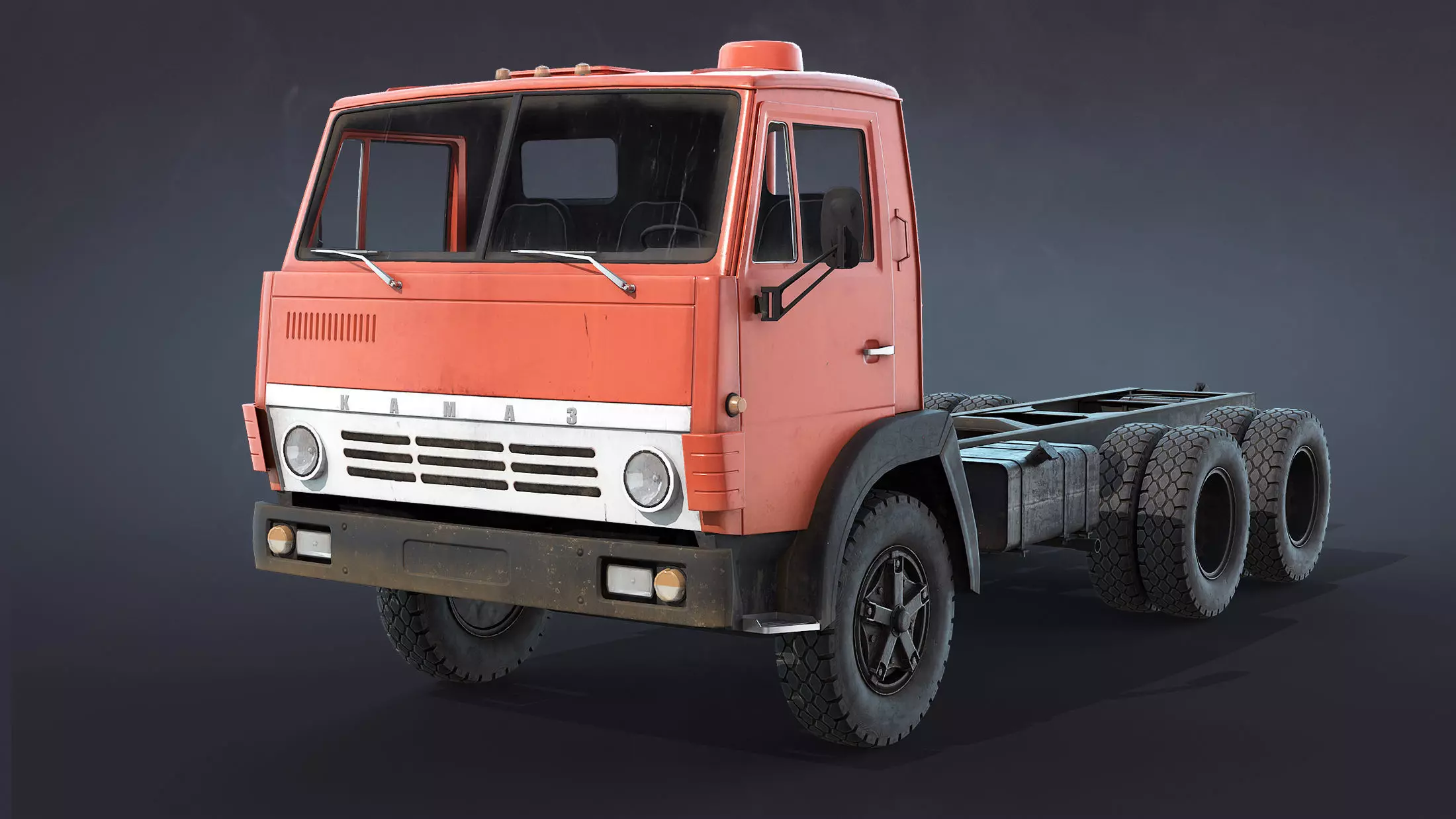 Kamaz-5320 Chassis Low-poly 3D model