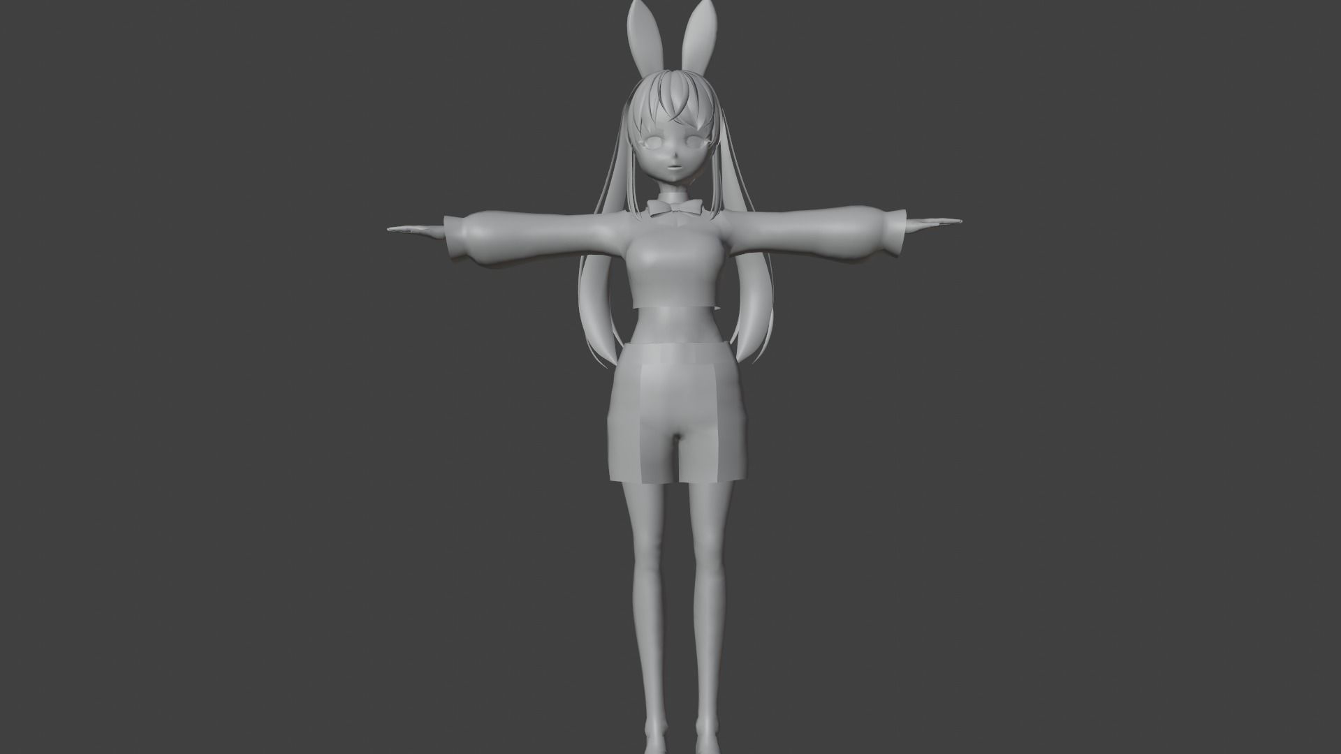 cute anime girl character - Chika Low-poly 3D model_7