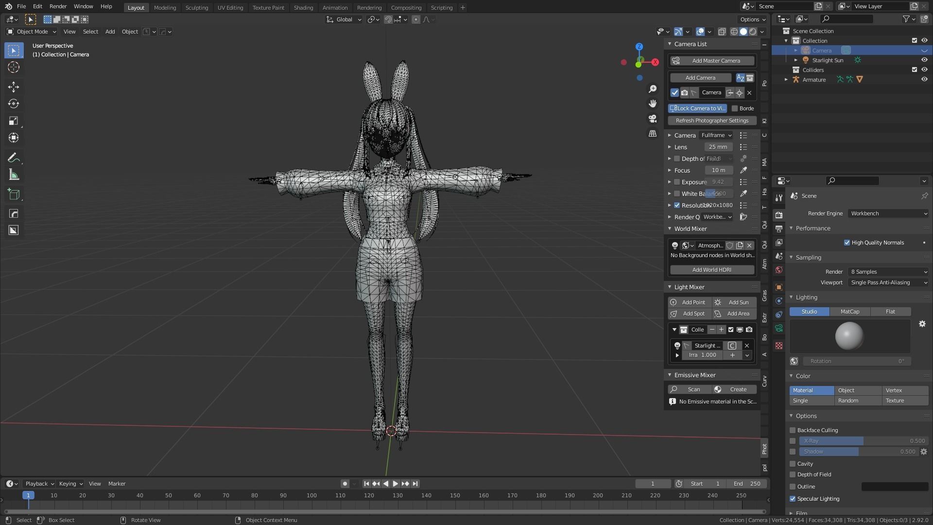 cute anime girl character - Chika Low-poly 3D model_12