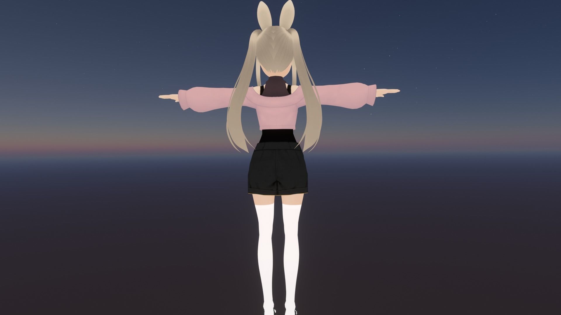 cute anime girl character - Chika Low-poly 3D model_6