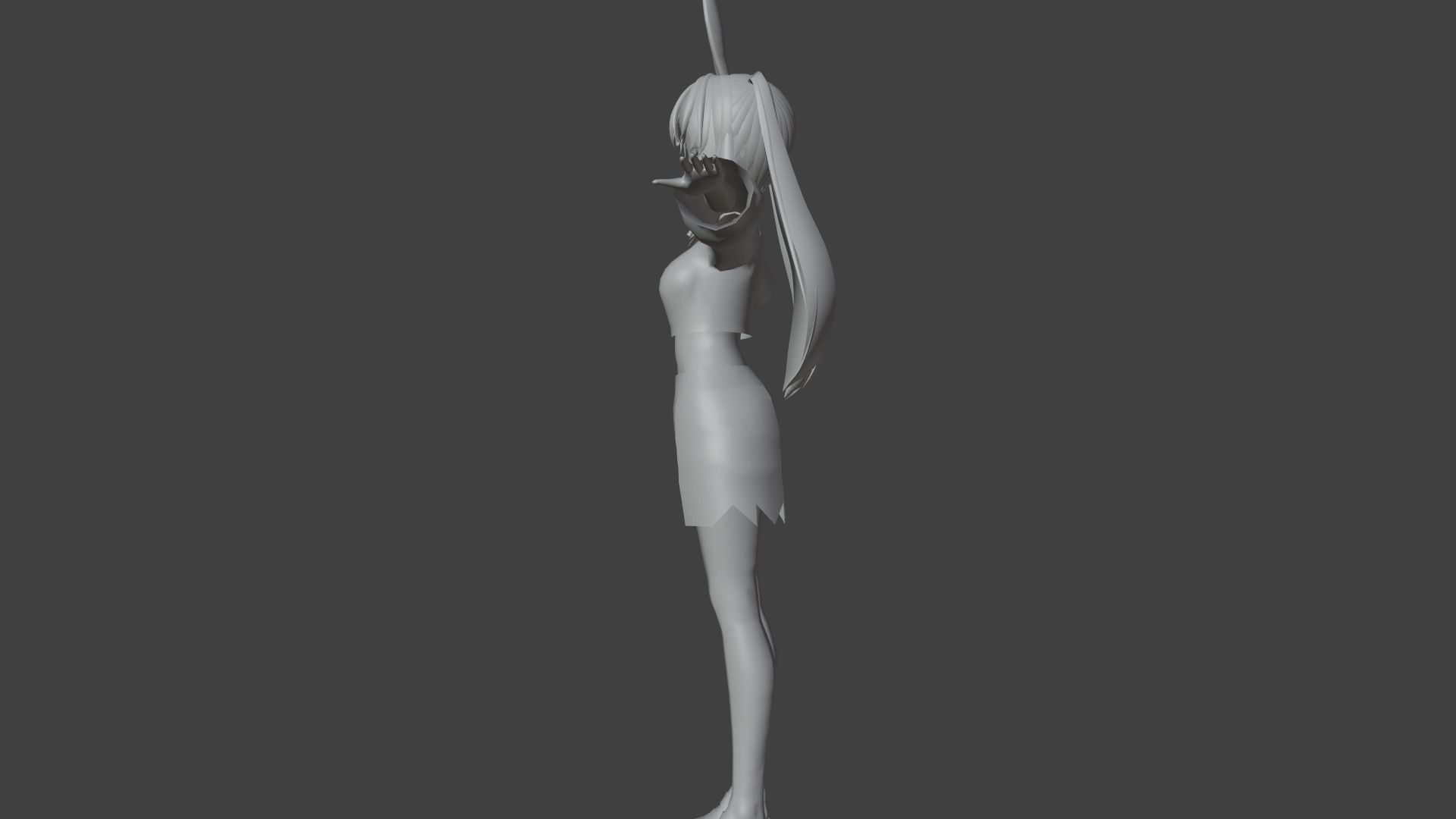 cute anime girl character - Chika Low-poly 3D model_10